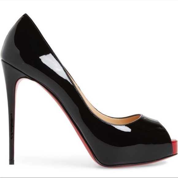 Christian Louboutin Very Prive 120MM Black Patent Red Tips Pump, 39 - Picture 13 of 14